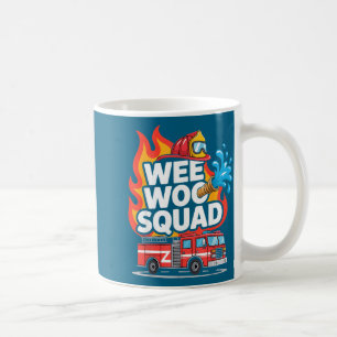 Caneca De Café Esquadrão Wee Woo Design Divertido de Bombeiro