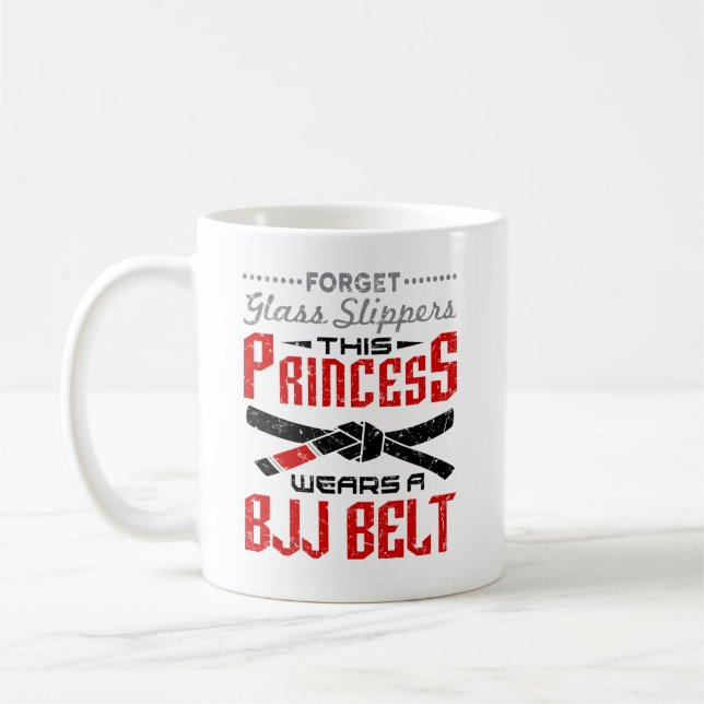 Caneca De Café Esqueça as batedoras de vidro Princesa Veste BJJ B (Esquerda)