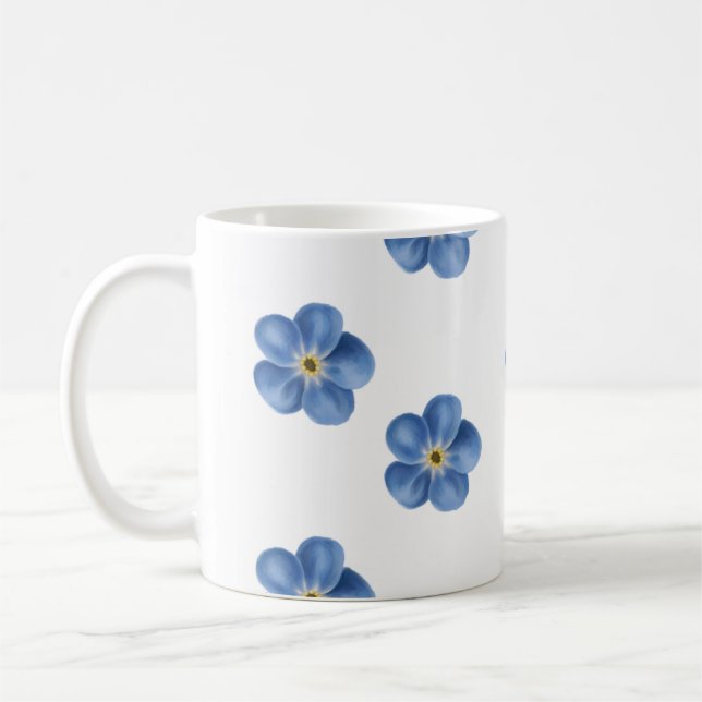 Caneca De Café Esqueça-me não/caneca azul da flor (Esquerda)