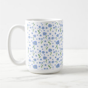 Caneca De Café Esqueça-me, não, padrão sem costura de flor