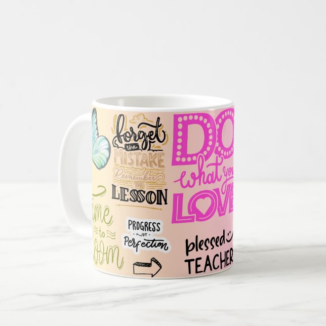 Caneca De Café esqueça o erro lembre da lição (Frente Esquerda)
