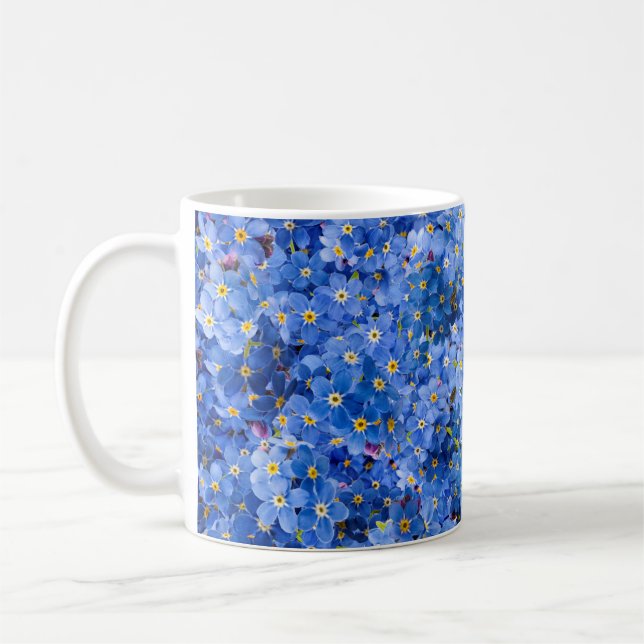 Caneca De Café Esquece-me do padrão da Flor (Esquerda)