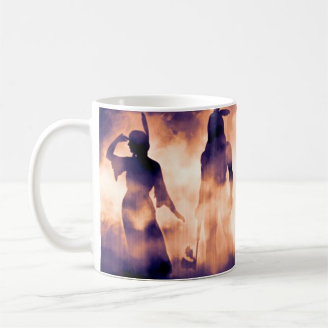 Caneca De Café Esquecidos Guerreiros Nativos Americanos Emergindo (Esquerda)