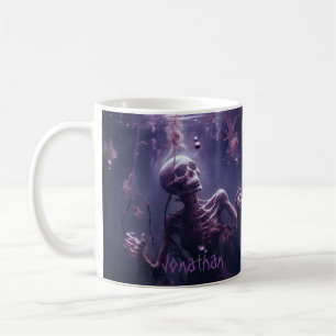 Caneca De Café Esqueleto assustador personalizado Horror de Hallo