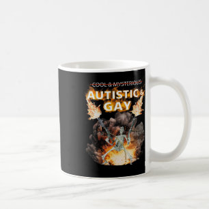 Caneca De Café Esqueleto Autista e Gay Engraçado Esqueleto Autism