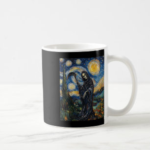 Caneca De Café Esqueleto da Grim Reaper - Estilo Van Gogh - Nig S
