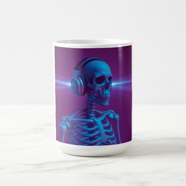 Caneca De Café Esqueleto da Música Nunca Morre (Centro)