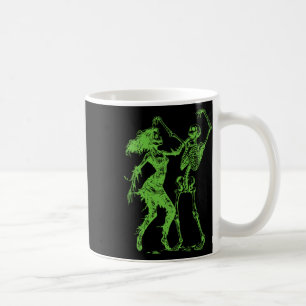 Caneca De Café Esqueleto Dançante Com Zombie Verde Feminina