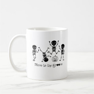 Caneca De Café Esqueleto Dançante de Halloween Mexa-se ao Ritmo