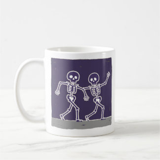 Caneca De Café Esqueleto Dançante Divertido para o Halloween