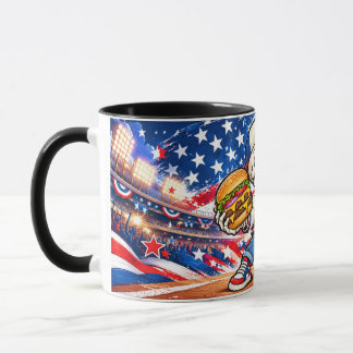 Caneca de Café Esqueleto de Beisebol EUA Divertida
