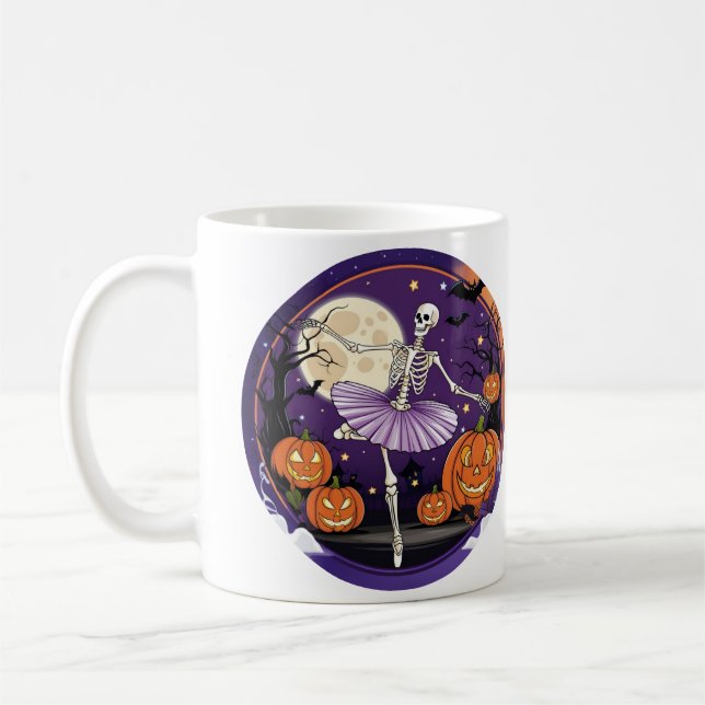 Caneca De Café Esqueleto de dança de Halloween, melhor presente d (Esquerda)