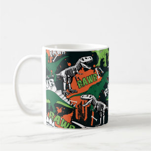 Caneca De Café Esqueleto de dinossauro. Padrão de gradação de