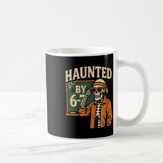 Caneca De Café Esqueleto de Halloween Assombrado Número Seis Sete (Direita)