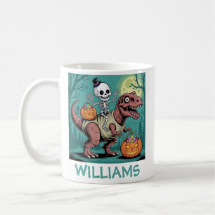 Caneca De Café Esqueleto de Halloween Personalizado Andando de Di