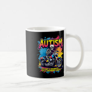 Caneca De Café Esqueleto de motociclista quebra-cabeça Autismo Av