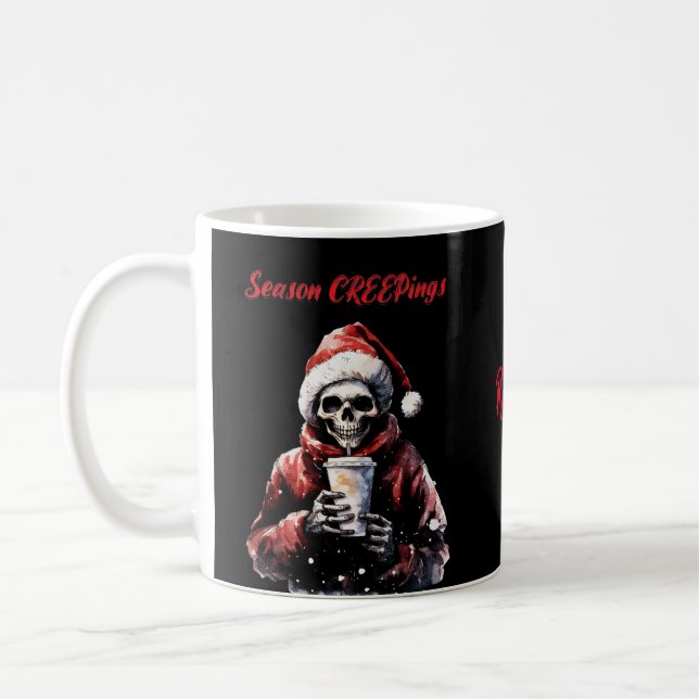 Caneca De Café Esqueleto de Natal para Criações da Estação (Esquerda)