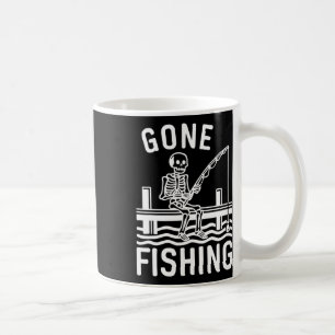 Caneca De Café Esqueleto de Pesca Divertido Gone de Halloween Pes