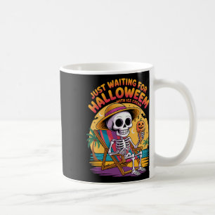 Caneca De Café Esqueleto de praia com Sorvete Halloween Summer Co