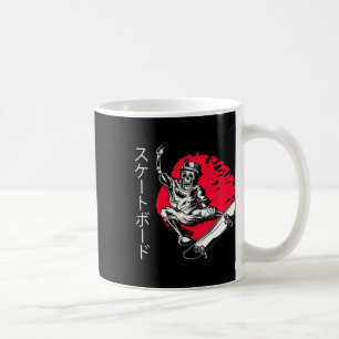 Caneca De Café Esqueleto de skatista Japão skateboard skateboardi