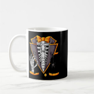 Caneca De Café Esqueleto de Smoking Costela de Halloween Fantasia