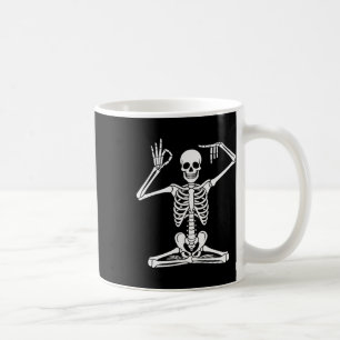 Caneca De Café Esqueleto de Yoga Namaste 67 Meme Divertido Hallow