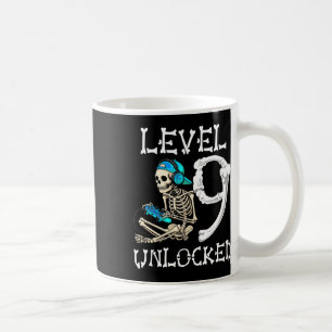 Caneca De Café Esqueleto Desbloqueado Nível 9 Video Gamer Jogos 9