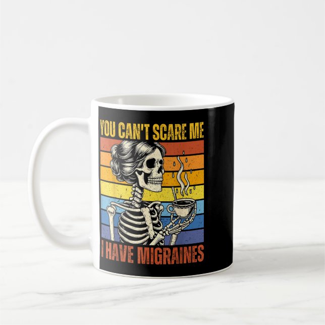 Caneca De Café Esqueleto Divertido Conscientização da Enxaqueca D (Esquerda)