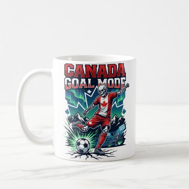 Caneca De Café Esqueleto do Modo de Gol do Canadá Striker Nations (Esquerda)