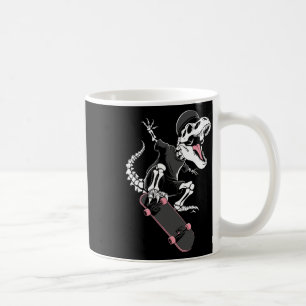 Caneca De Café Esqueleto do Skatista T-Rex - Vintage Ska de Dinos