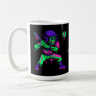 Caneca De Café Esqueleto Engraçado Batendo Sorvete Derrubando Bas