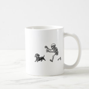 Caneca De Café Esqueleto Engraçado Perseguindo Cão-de-Açúcar