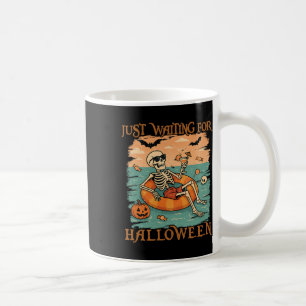 Caneca De Café Esqueleto Engraçado Que Flutua Em Flamingo Cut