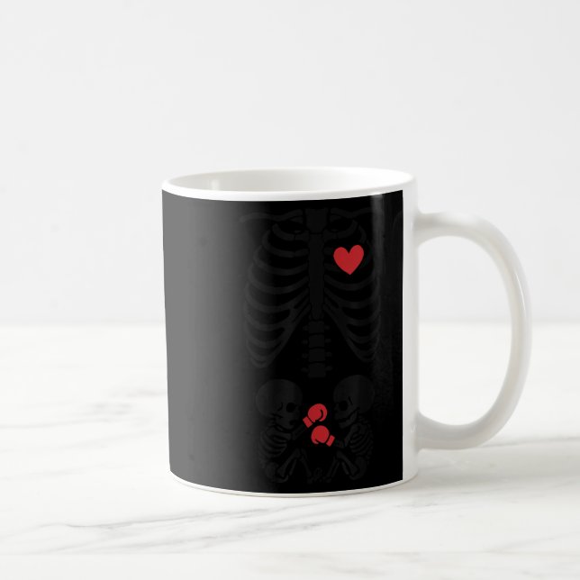 Caneca De Café Esqueleto Grávido Gêmeo Esqueleto de Halloween Box (Direita)