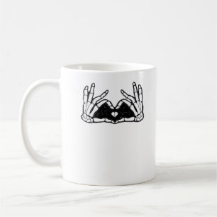 Caneca De Café Esqueleto Mãos O Coração