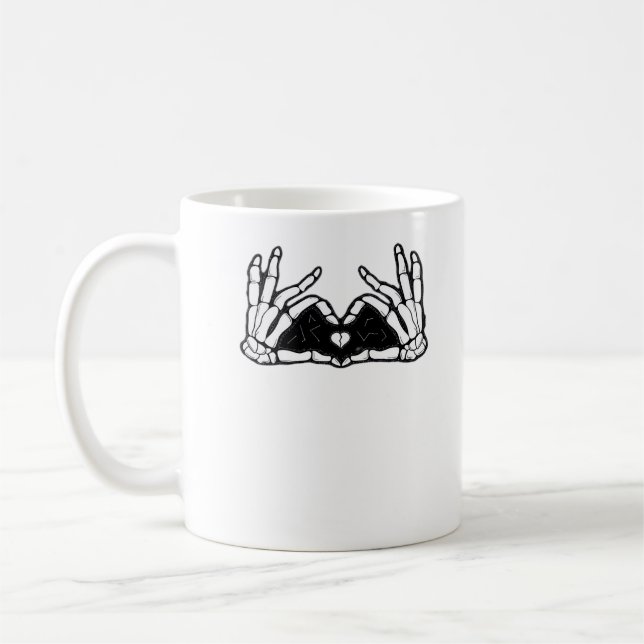 Caneca De Café Esqueleto Mãos O Coração (Esquerda)