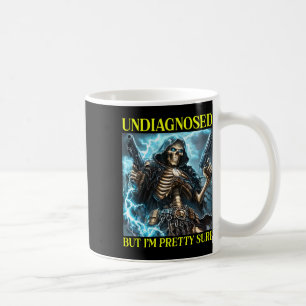 Caneca De Café Esqueleto Mau Autismo Brainrot Não Diagnosticado