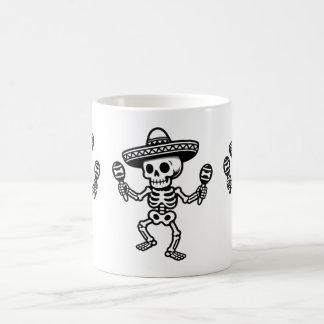 Caneca De Café Esqueleto Mexicano Dançando