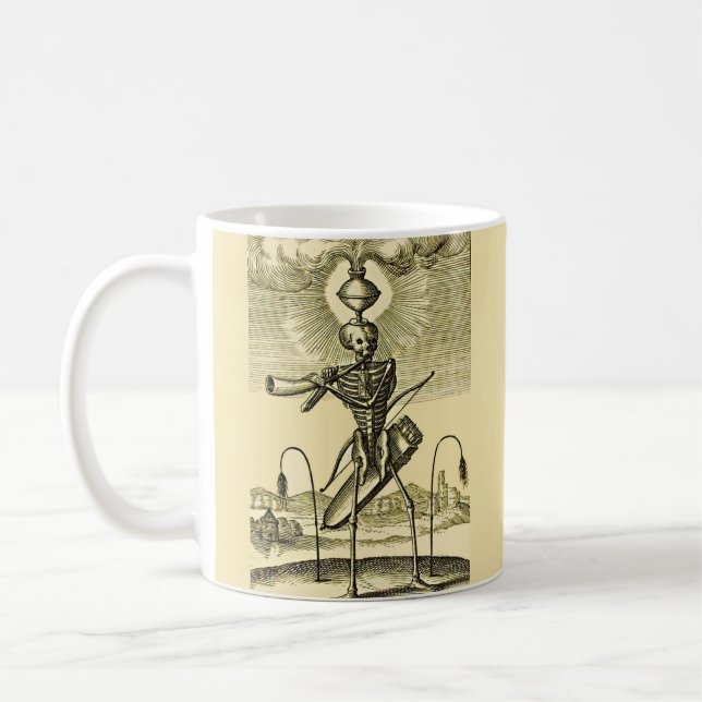 Caneca De Café esqueleto ocupado impressão (Esquerda)