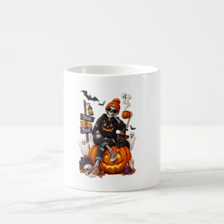 Caneca De Café Esqueleto Personalizado de Halloween Fique Assusta