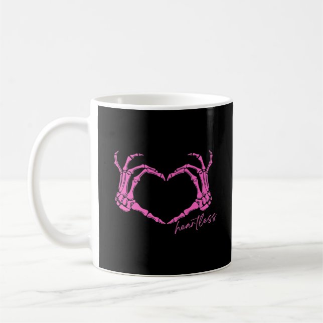 Caneca De Café Esqueleto Sem Coração Mãos Clássicas (Esquerda)