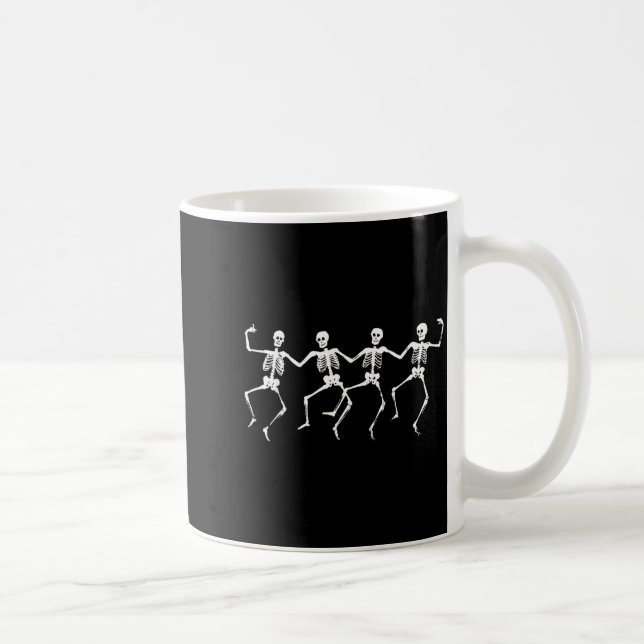 Caneca De Café Esqueletos Dançantes - Festa de Halloween Engraçad (Direita)