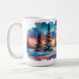Caneca De Café Esquema de Cores d'Água do Banff Canada |