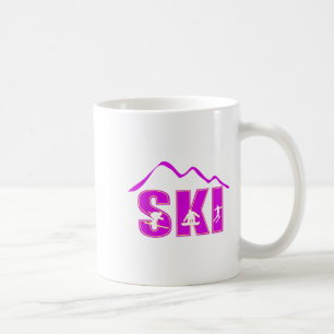 Caneca De Café Esqui alpino, linha de montanha Skier Descida