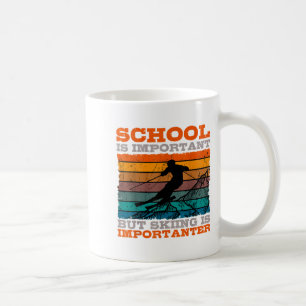 Caneca De Café Esqui alpino retrô de Descida de escola secundária