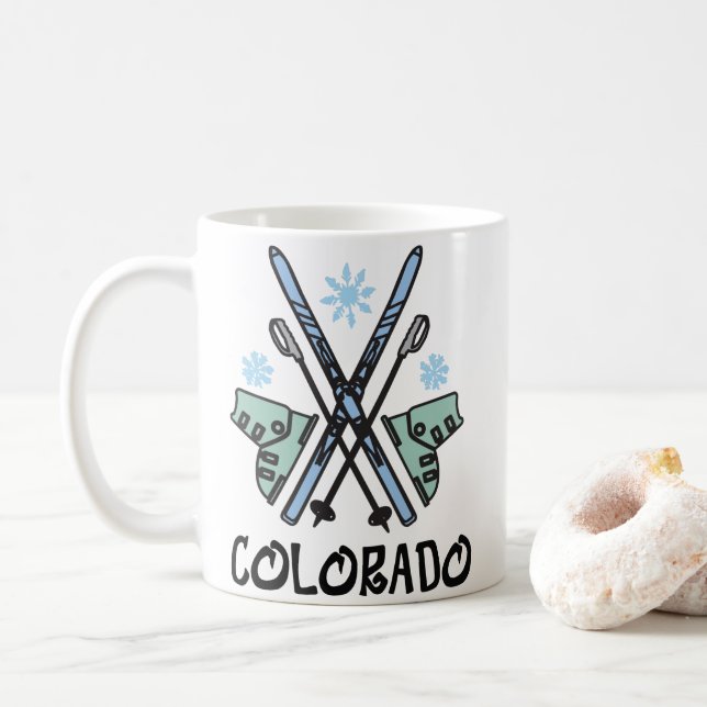 Caneca De Café Esqui Colorado (Com Donut)