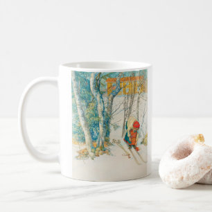 Caneca De Café Esqui de inverno de Carl Larsson