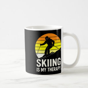 Caneca De Café Esqui de Montanha Retro Pôr do Sol de Inverno Espo