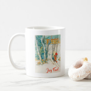 Caneca De Café Esqui do inverno por Carl Larsson