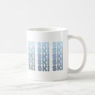 Caneca De Café esqui esporte texto azul